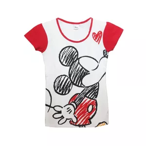 تی شرت آستین کوتاه زنانه دیزنی مدل love story of Minnie and Mickey Mouse-2