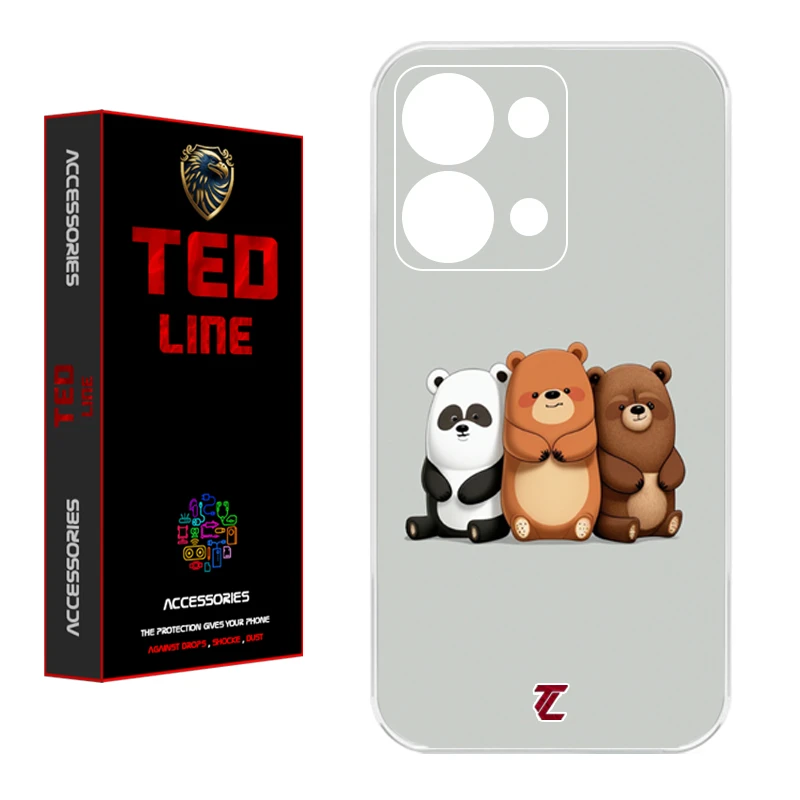 کاور تد لاین طرح خرسی کد 1128 مناسب برای گوشی موبایل شیائومی Redmi Note 13 4G