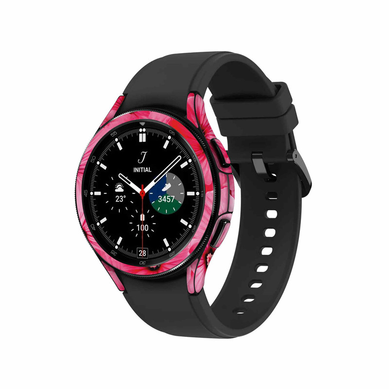  برچسب ماهوت طرح Pink-Flower مناسب برای ساعت هوشمند سامسونگ Watch4 Classic 46mm