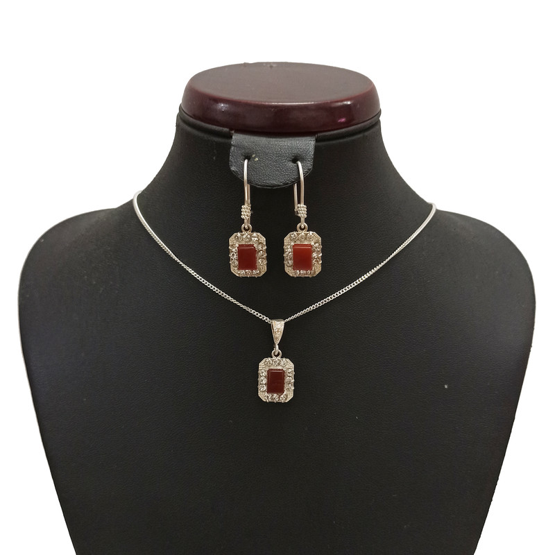 نیم ست نقره زنانه سلین کالا مدل عقیق کد ce-agh3 نیم ست نقره زنانه سلین کالا مدل عقیق کد ce-agh3