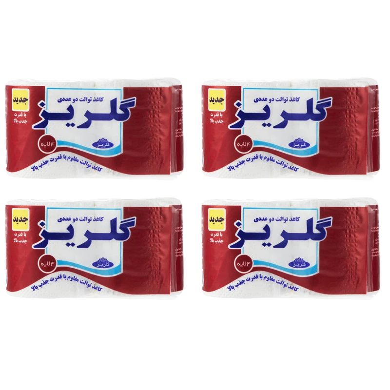 دستمال توالت گلریز مدل B4 چهار بسته 2 عددی