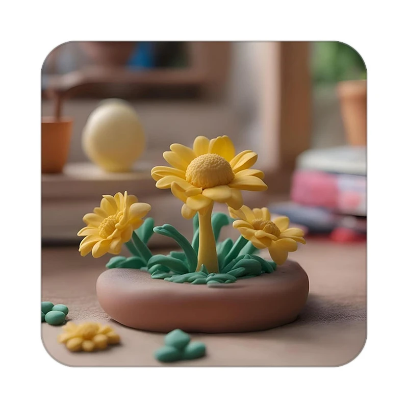 زیر لیوانی کاکتی طرح گل مدل mp18470