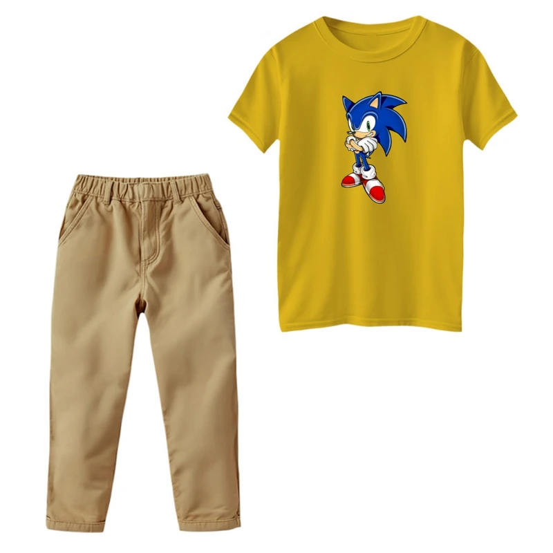 ست تی‌شرت و شلوار پسرانه مدل سونیک کد 2