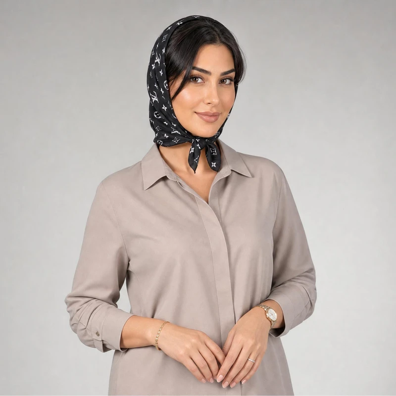 دستمال سر و گردن زنانه مدل مینی نخی خنک ساده کد a-2505