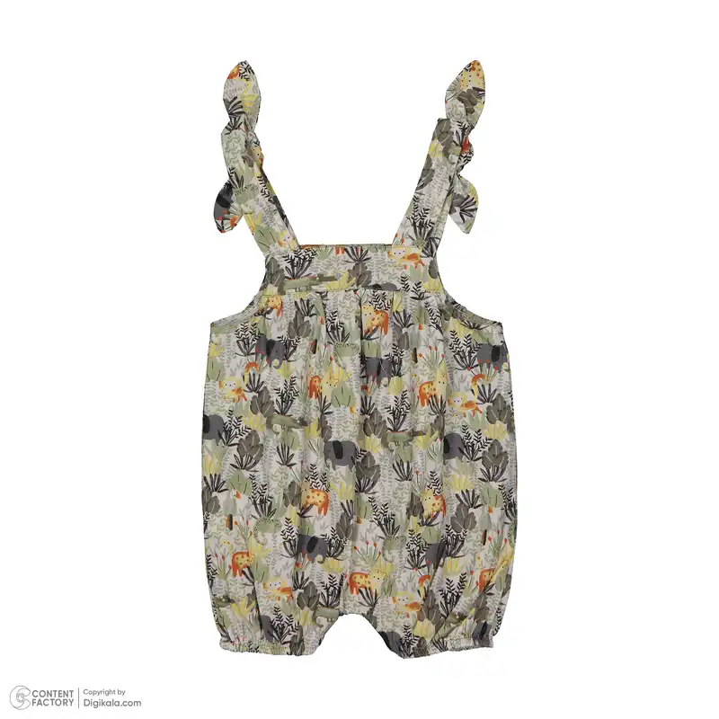 ست سرهمی و هدبند نوزادی دخترانه ایندیگو مدل 13165 رنگ سبز