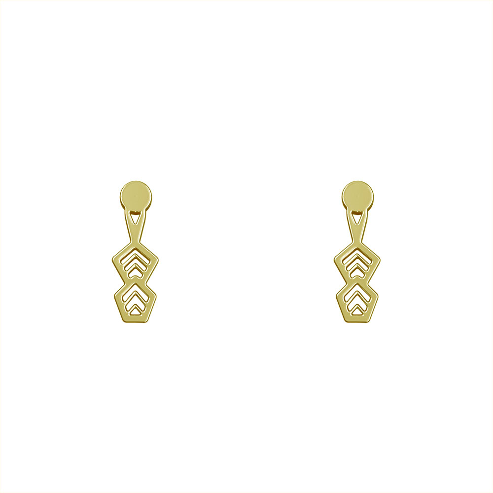 گوشواره طلا 18 عیار زنانه مدوپد مدل هندسی کد GA1-10229