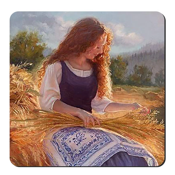 	 زیر لیوانی طرح دختر کشاورز کد nzl728