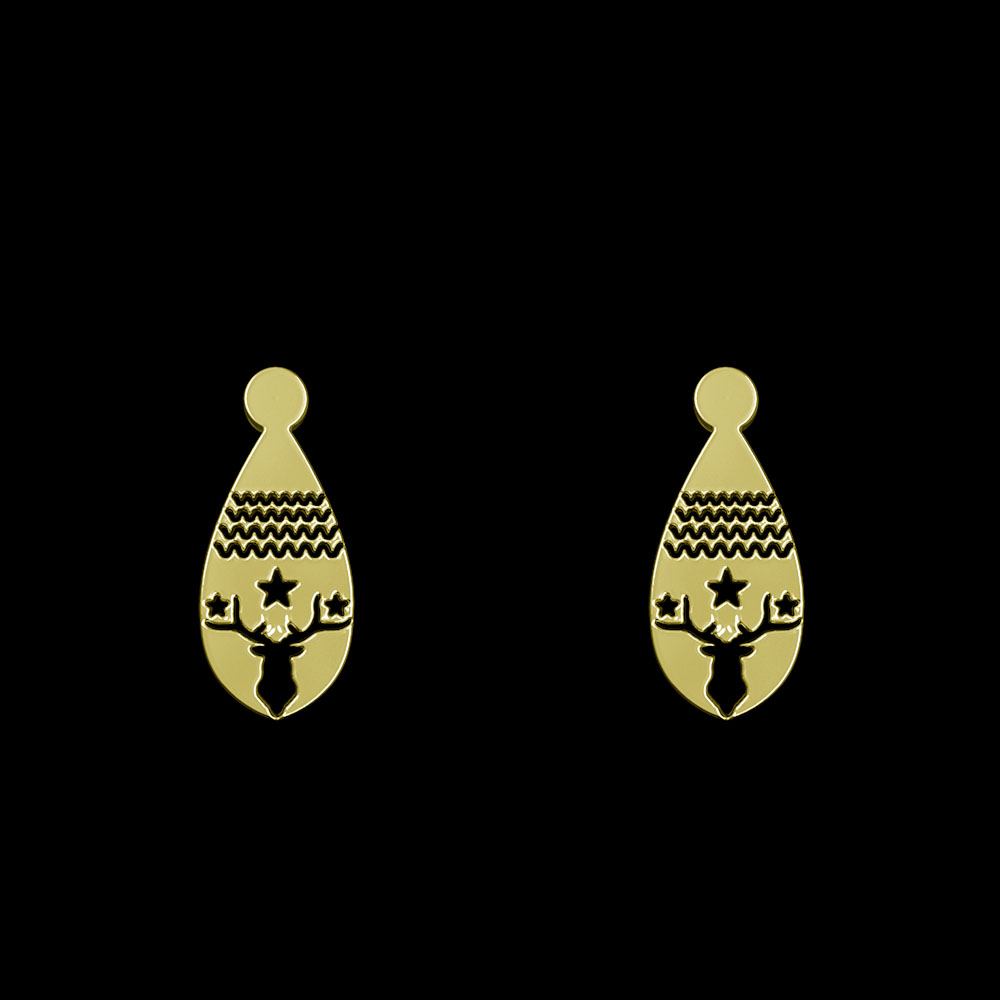 گوشواره طلا 18 عیار زنانه مدوپد مدل گوزن کد GA1-10287