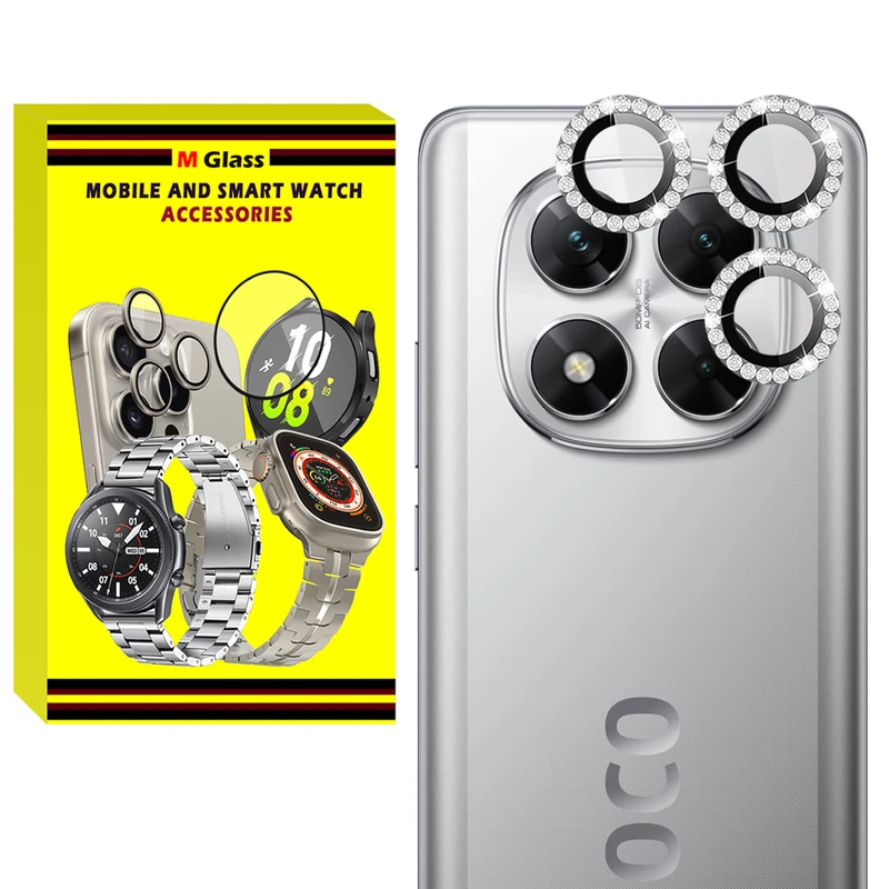 محافظ لنز دوربین فلزی ام‌گلس مدل RNG Diamond MG مناسب برای گوشی موبایل شیائومی Poco X7