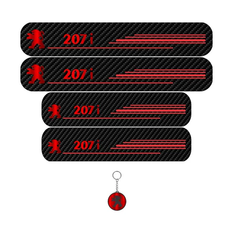 برچسب پارکابی خودرو لندمون کد LC018 MR مناسب برای پژو 207i مجموعه 4عددی به همراه جاکلیدی