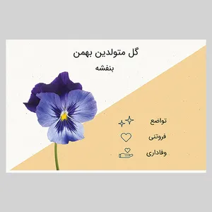 کارت پستال ماهتاب طرح گل ماه تولد بهمن کد 2129