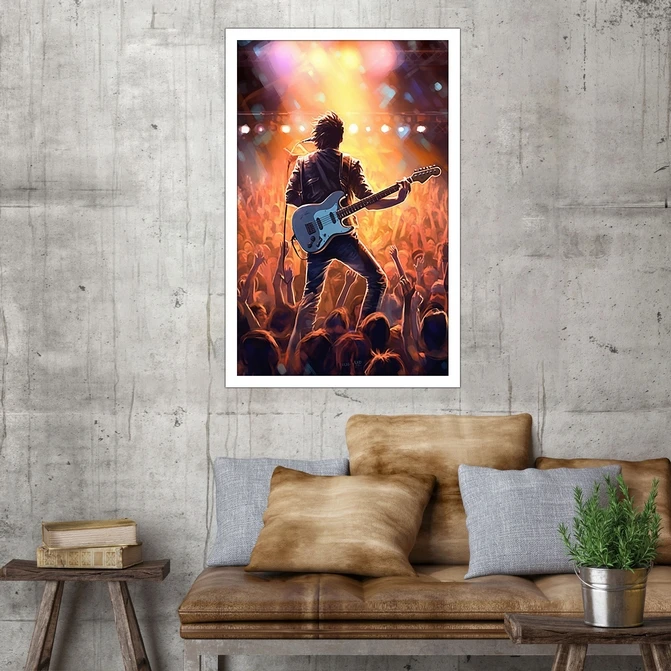 تابلو نوری بکلیت طرح آلات موسیقی و نوازندگی گیتار مدل W-MID-17764