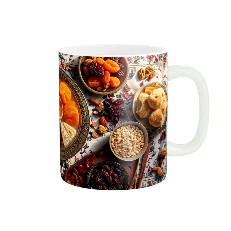 ماگ پاد آفرین طرح یلدا مدل تنقلات یلدایی کد MD-Y16