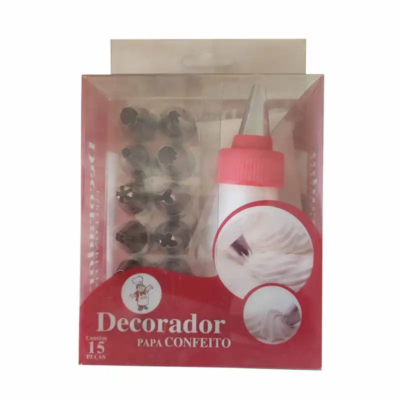 قیف و ماسوره شیرینی پزی مدل Decorador بسته 12 عددی