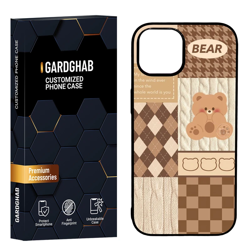 کاور گارد قاب مدل دور ژله ای پشت گلس فانتزی مناسب برای گوشی موبایل اپل iPhone 15 