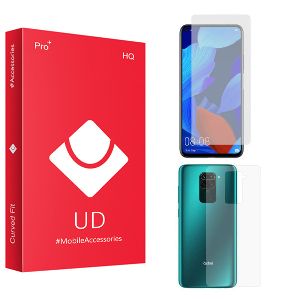 محافظ صفحه نمایش یو دی مدل HQ مناسب برای گوشی موبایل شیائومی Redmi Note 9 به همراه محافظ پشت گوشی