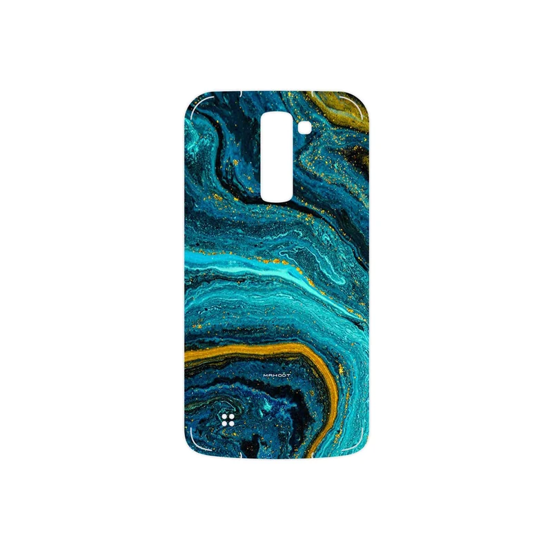 برچسب پوششی ماهوت مدل Turquoise marblewith golden streaks مناسب برای گوشی موبایل ال جی K10