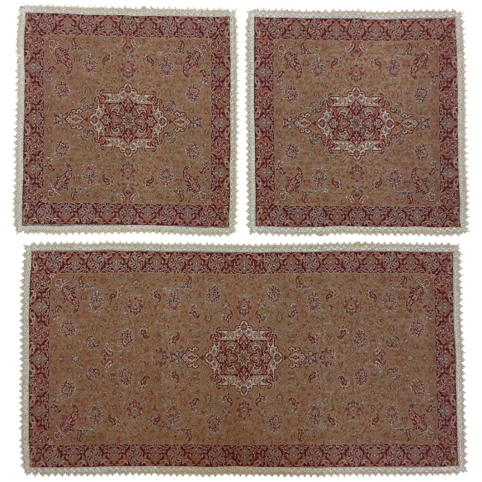 ست سه تکه رومیزی ترمه کد TRSETE16