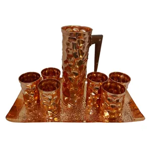 ست لیوان و پارچ مسی کد 1245 مجموعه 8 عددی