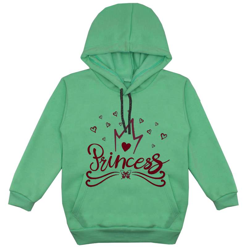 هودی دخترانه مدل پرنسس F59 رنگ سبز