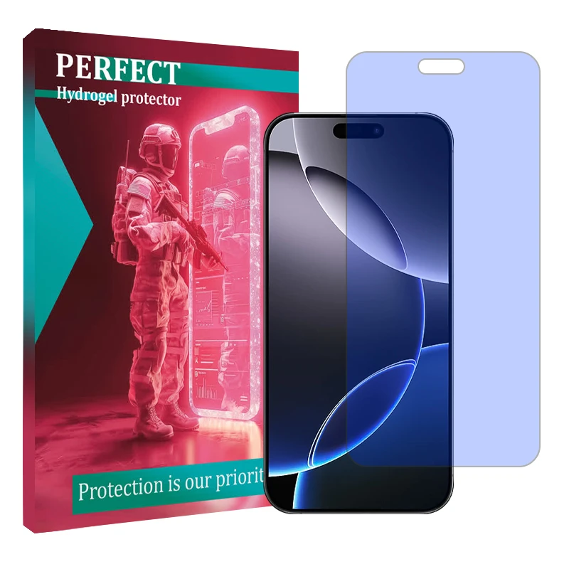 محافظ صفحه نمایش ضد اشعه آبی پرفکت مناسب برای گوشی موبایل اپل iPhone 16 Pro Max