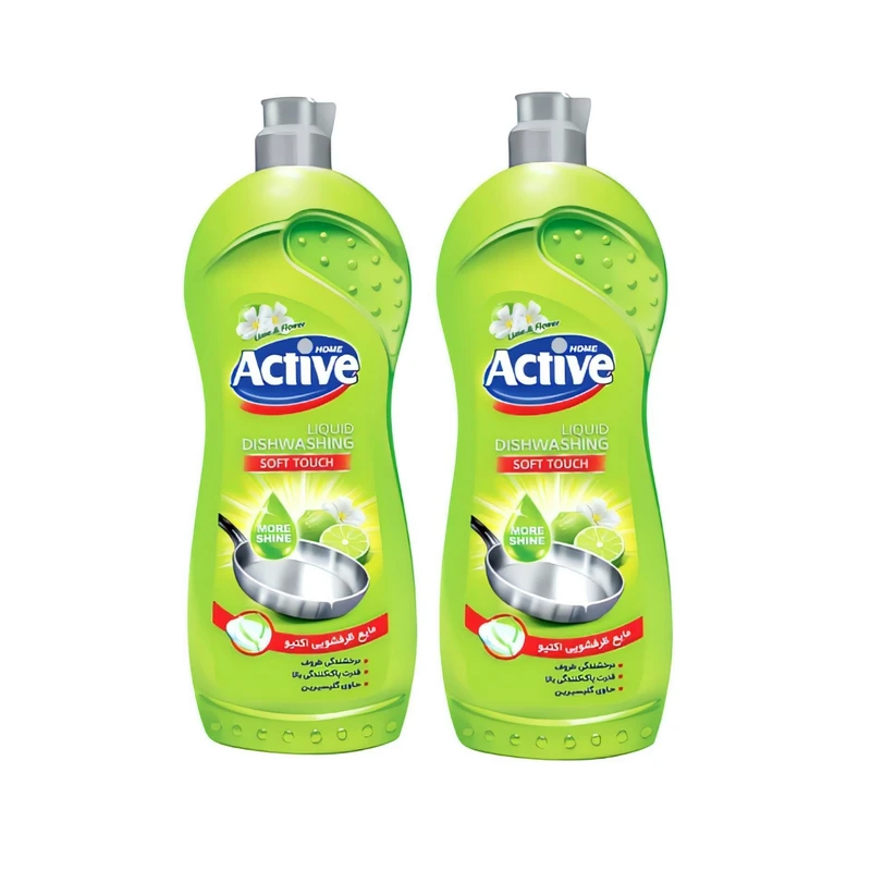 مایع ظرفشویی اکتیو مدل A حجم 750 میلی لیتر بسته 2 عددی