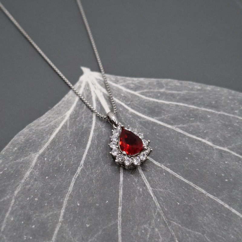 گردنبند نقره زنانه مدل اشک کد SN-M010