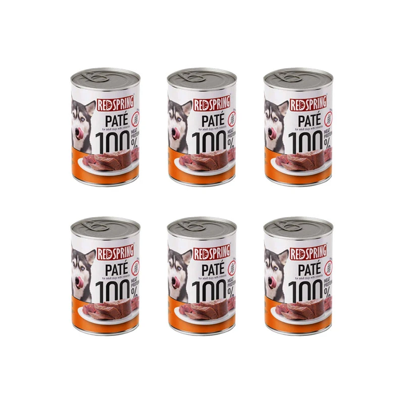 کنسرو غذای سگ رد اسپرینگ مدل Dog Lamb Pate طعم بره وزن 400 گرم مجموعه 6 عددی