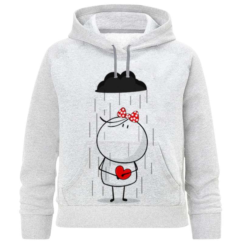 هودی دخترانه مدل آدمک و ابر F995