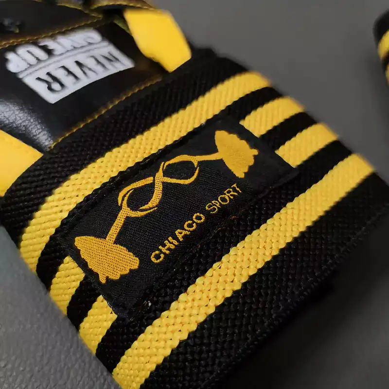 دستکش بدنسازی چیاکو مدل NEVER GIVEUP مچ بند دار