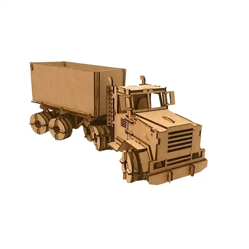ماکت چوبی مدل ساختنی طرح تریلر با کفی عقب