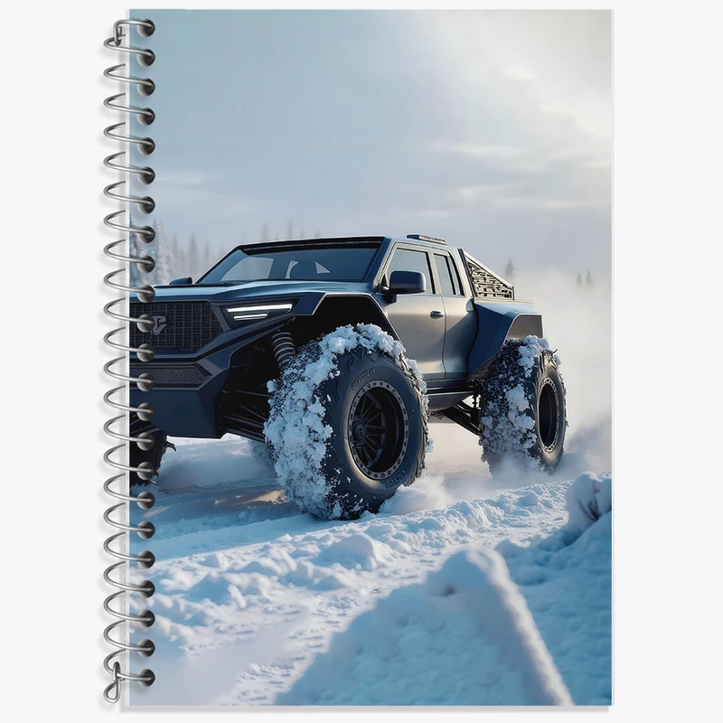 دفتر زبان 50 برگ خندالو مدل دو خط طرح آفرود (Off Road) کد F5214