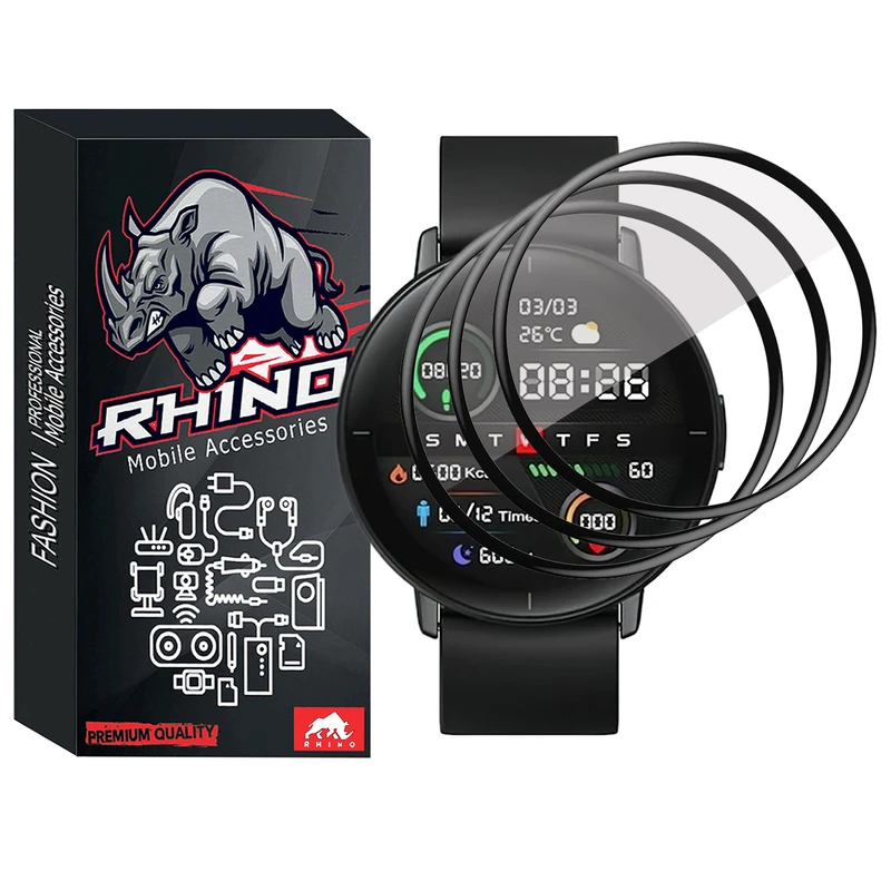 محافظ صفحه نمایش راینو مدل PMMA مناسب برای ساعت هوشمند میبرو لایت بسته 3 عددی