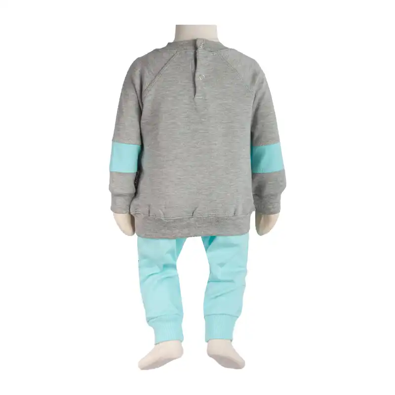 ست سویشرت و شلوار نوزادی آدمک مدل  اسنوپی کد 110029 رنگ فیروزه ای