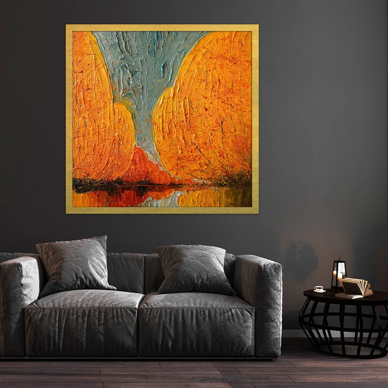 تابلو بکلیت طرح نقاشی مدل DY1040 فریم طلایی