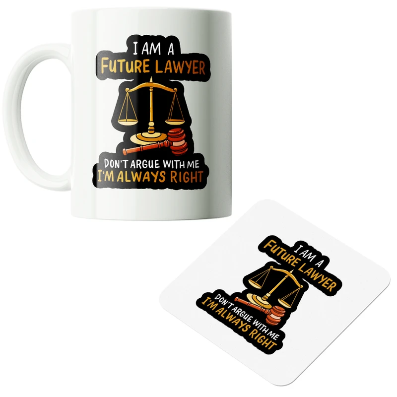 ماگ پاد آفرین مدل وکیل دانشجو حقوق وکالت کد PZ033 به همراه زیرلیوانی