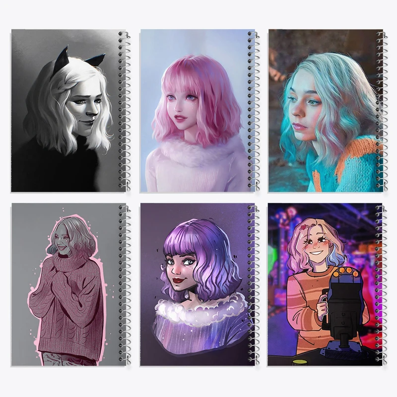 دفتر نقاشی 50 برگ خندالو طرح ایند ونزدی (Wednesday) کد 728 مجموعه 6 عددی