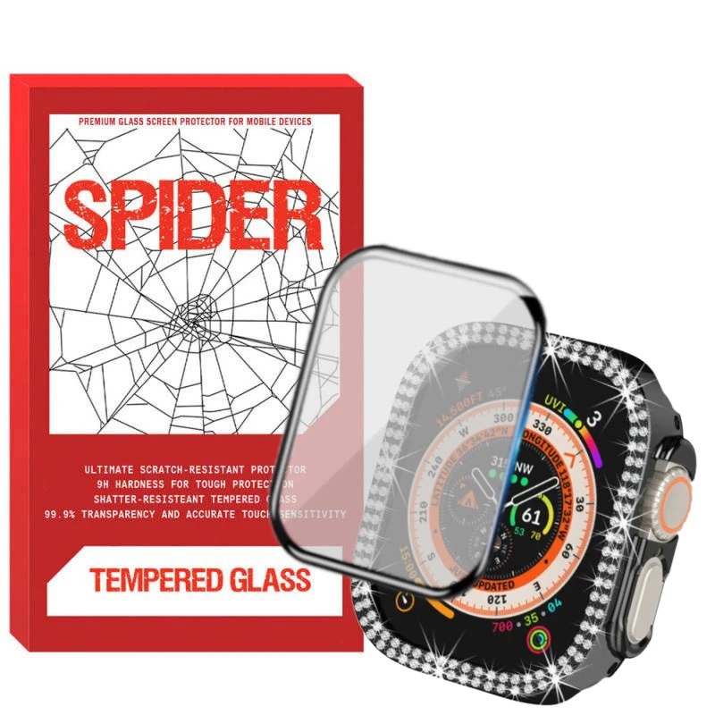 کاور اسپایدر مدل Diamond Case مناسب برای اپل واچ Ultra 49mm / Ultra 2 49mm به همراه محافظ صفحه نمایش