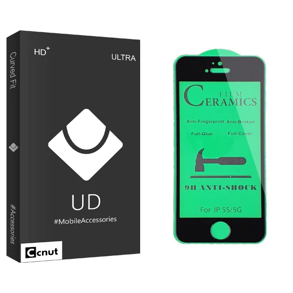 محافظ صفحه نمایش سرامیکی کوکونات مدل UD Black مناسب برای گوشی موبایل اپل iPhone 5s