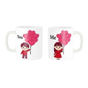 ماگ ناریکو طرح فانتزی مدل ست عاشقانه me , you کد 07 مجموعه دو عددی