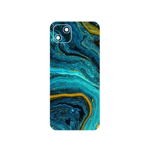 MAHOOT Turquoise marblewith golden streaks Cover Sticker for Wiko T10