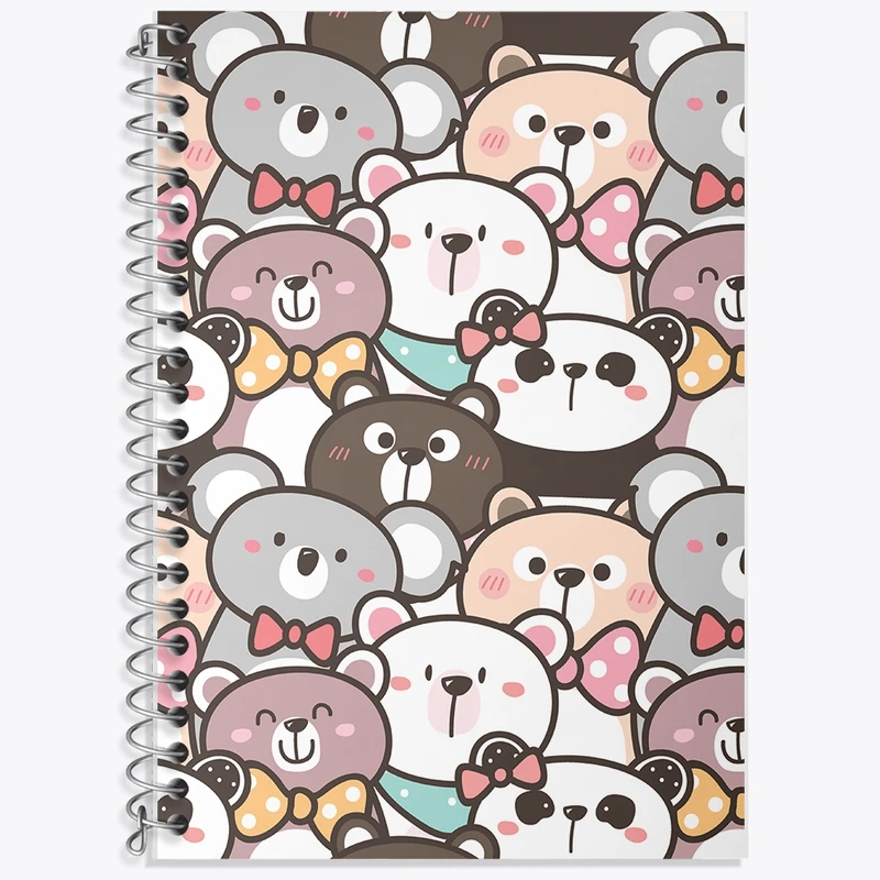 دفتر زبان 50 برگ خندالو مدل سه خط طرح حیوانات بامزه کد N798