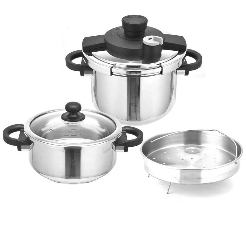 زودپز دوقلو جی فی نی مدل 01 گنجایش 6 و 4 لیتر زودپز دوقلو جی فی نی مدل 01 گنجایش 6 و 4 لیتر