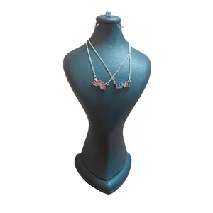 گردنبند زنانه مدل رنگین کمان مجموعه 2 عددی