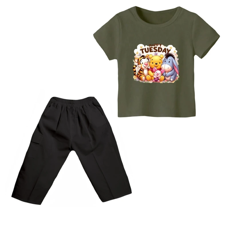 ست تی شرت و شلوارک پسرانه مدل پو کد 44