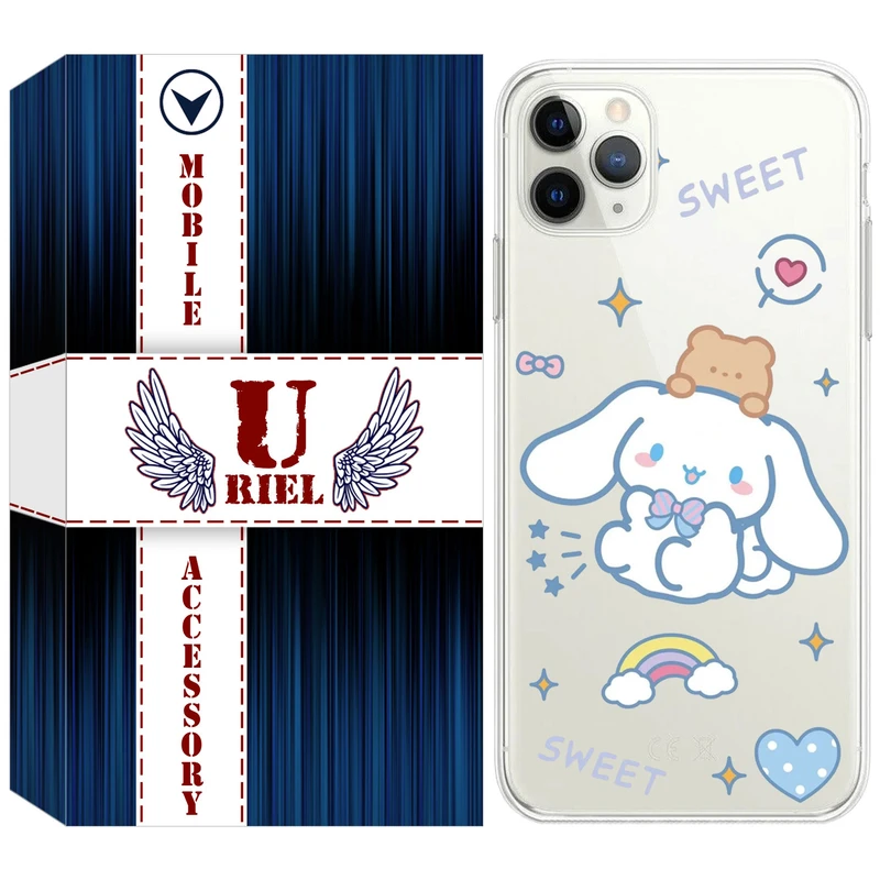 کاور یوریل قاب مدل Clear کد 24 طرح خرگوش بامزه مناسب برای گوشی موبایل اپل iPhone 11 Pro Max
