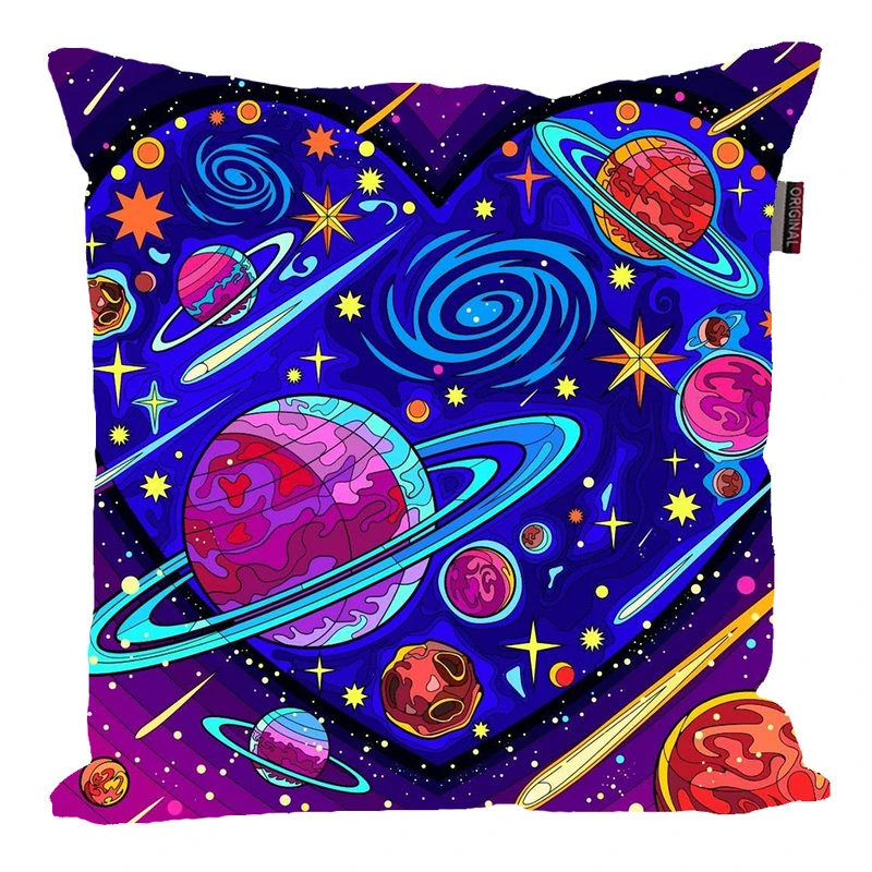 کوسن پاد آفرین مدل فضانورد سیاره منظومه شمسی موشک آدم فضایی کد PK301537 سایز 30*30 سانتی متر