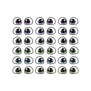 چشم عروسک رنگی مدل رزینی 6 میل کد 9 مجموعه 36 عددی