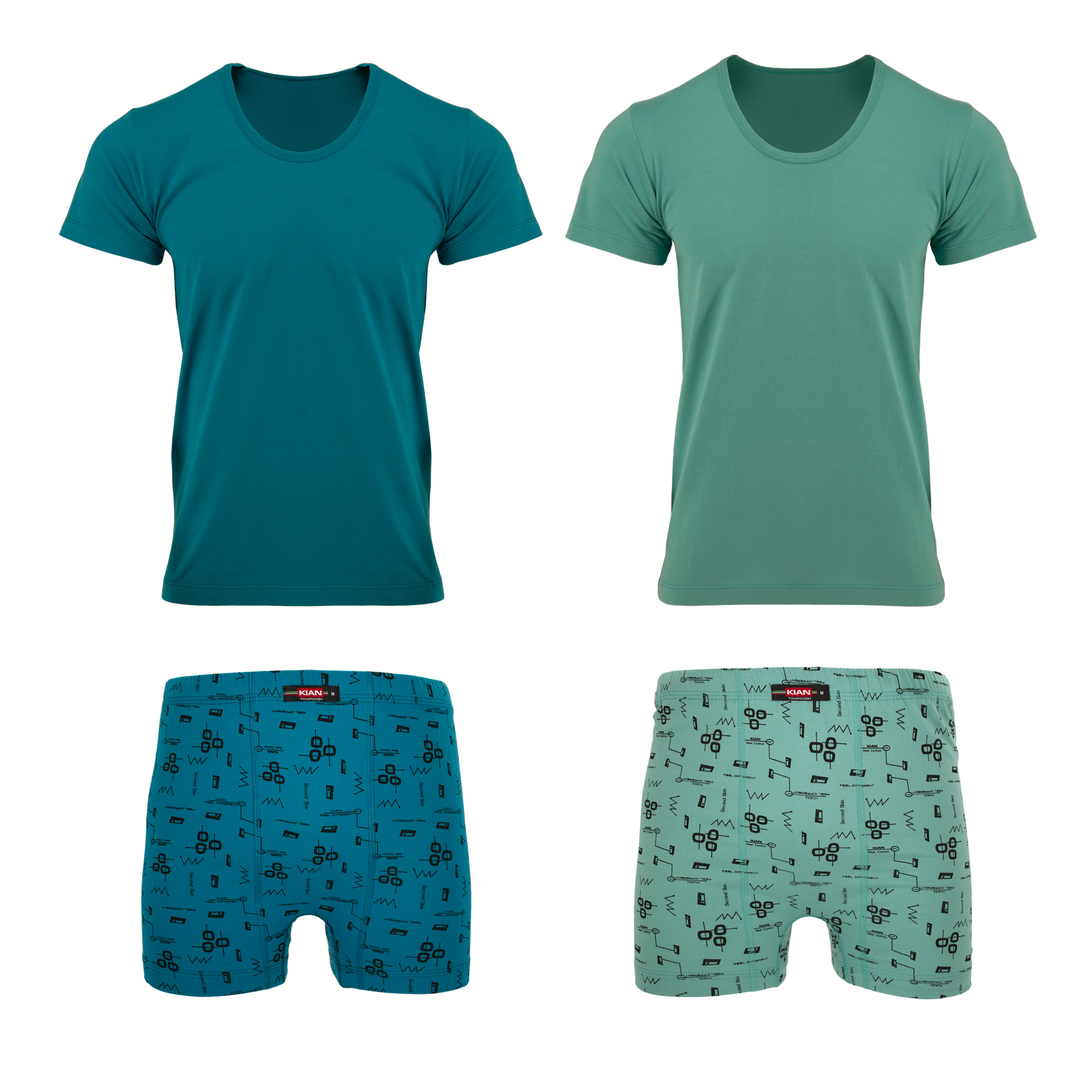 ست شورت و زیرپوش مردانه کیان تن پوش مدل 112748 مجموعه 2 عددی 