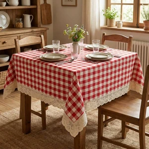 رومیزی مدل چهارخونه 55 سایز 120x150 سانتی متر